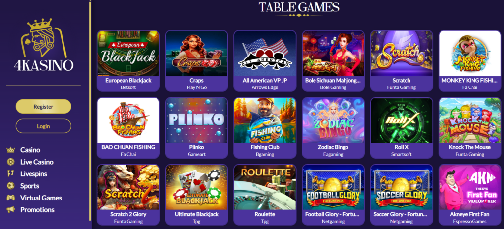 4Kasino Table Games