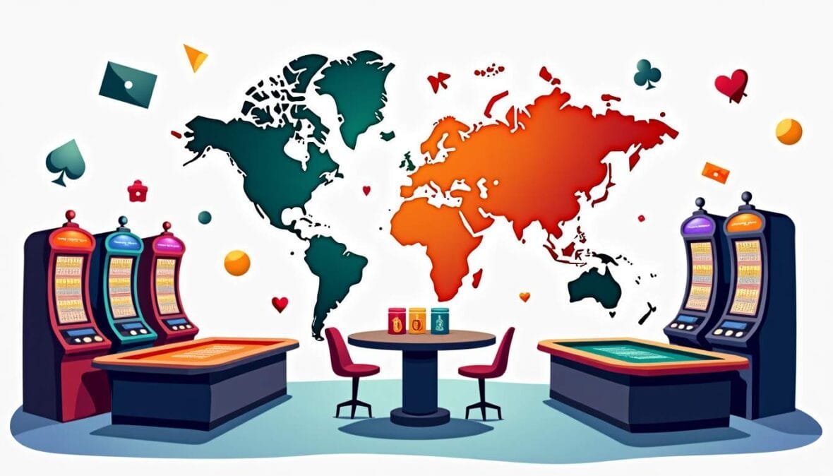 An inviting casino scene featuring vibrant gaming tables