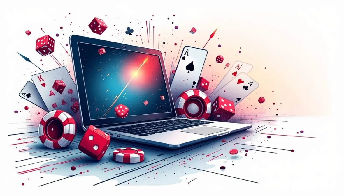 An abstract representation of various online casino elements