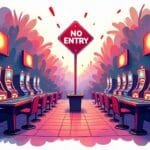 An intricate casino landscape featuring vibrant slot machines