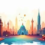 An inviting and vibrant gaming landscape featuring various gaming elements such as colorful slot machines